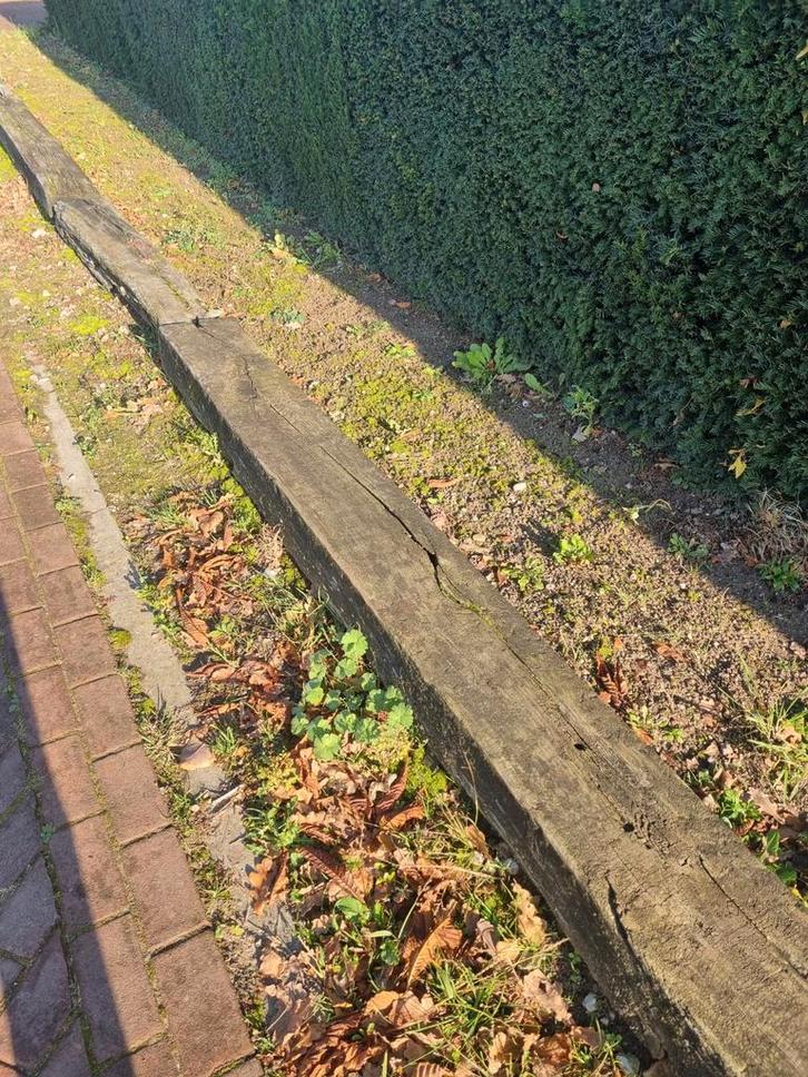 Houten Biels - Tuin Afscheiding, Tuin en Terras, Bielzen en Borders, Gebruikt, Biels, Hout, 25 tot 50 cm, 200 cm of meer, 25 cm of meer