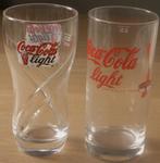 Set van 2 Coca Cola Light glazen recht glas 0,3l en contour, Verzenden, Nieuw, Frisdrankglas