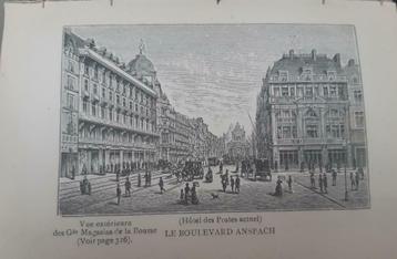20 / Brussel Le Boulevard Anspach. Houtgravure uit 1892 beschikbaar voor biedingen
