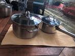 t.k.Gero RVS kookpan 18cm+ steelpan 16cm INDUCTIE, Inductieplaat, Zo goed als nieuw, Rvs, Ophalen
