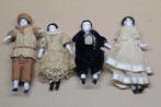 4 Keer antiek popje voor het poppenhuis, Ophalen of Verzenden