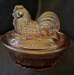 Oud botervlootje persglas kip, Ophalen of Verzenden