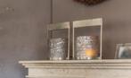 Set van 2 zilverkleurige windlichten – stoer en sfeervol, Huis en Inrichting, Woonaccessoires | Kandelaars en Kaarsen, Ophalen