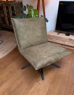 Goossens Palermo Fauteuil - mosgroen, Huis en Inrichting, Fauteuils, Ophalen, Minder dan 75 cm, Leer, Zo goed als nieuw