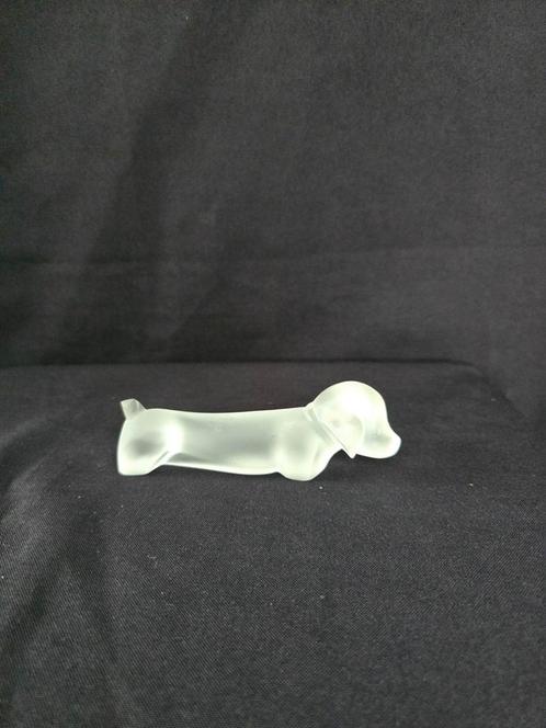 Mooi glas teckel, glasfabriek Leerdam, ontw. L. Bloch, gaaf, Antiek en Kunst, Antiek | Glas en Kristal, Ophalen of Verzenden
