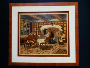 Hout Intarsia lijst Landheren Whisky keuren in Whiskey kamer beschikbaar voor biedingen