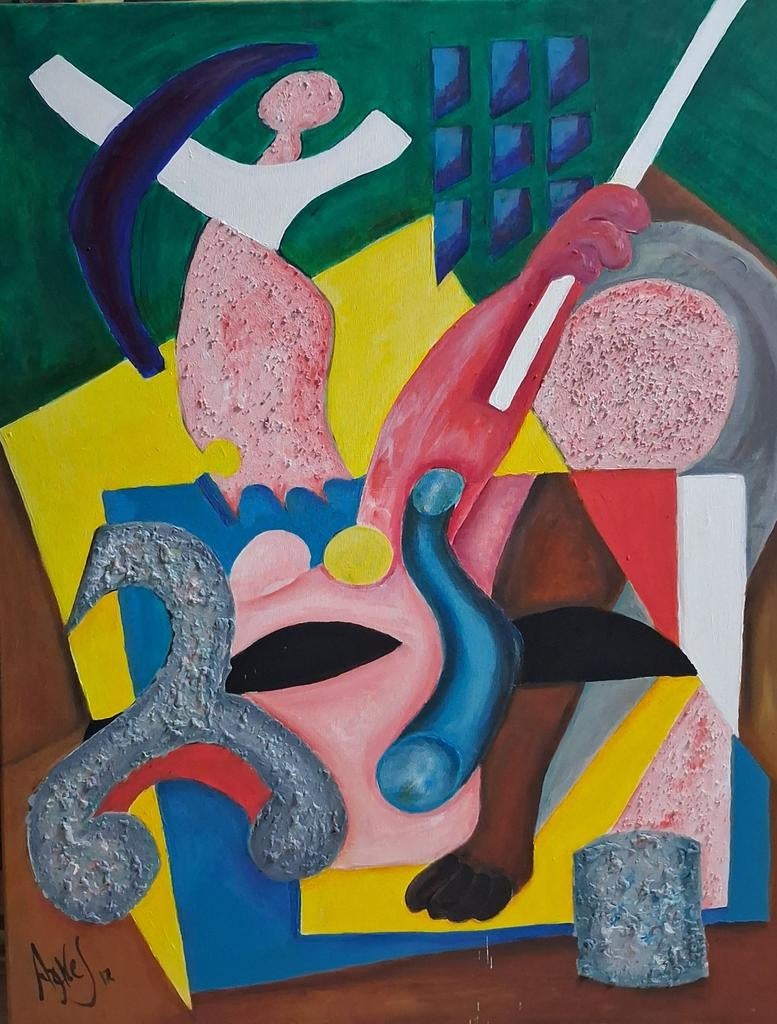 Abstract Schilderij' De overwinning', Ophalen of Verzenden