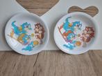 2 Mooie Zeldzame Vintage Kinder Kat Poes Borden melamine, Huis en Inrichting, Keuken | Servies, Overige materialen, Gebruikt, Ophalen of Verzenden