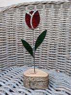 tulp van glas op houten voet ook in het Blauw, Ophalen of Verzenden, Nieuw