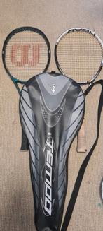 2 rackets blauw/zwart wit/zwart kom met 1 hoes, Sport en Fitness, Tennis, Ophalen, Zo goed als nieuw