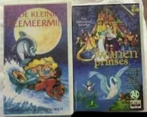 VHS De Kleine Zeemeermin, de Zwanenprinses, zwanen prinses, Cd's en Dvd's, VHS | Kinderen en Jeugd, Zo goed als nieuw, Tekenfilms en Animatie