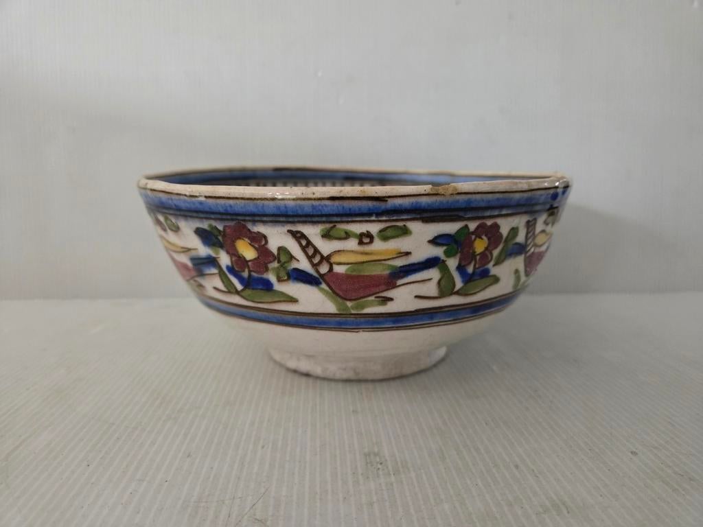 Antieke Perzische Kadjar keramische schaal - 20 cm, Antiek en Kunst, Antiek | Keramiek en Aardewerk, Ophalen of Verzenden