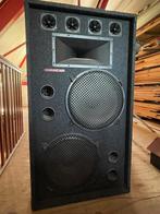 Te koop: Omnitronic luidsprekers 2 stuks, Ophalen, Gebruikt, Front, Rear of Stereo speakers, Overige merken