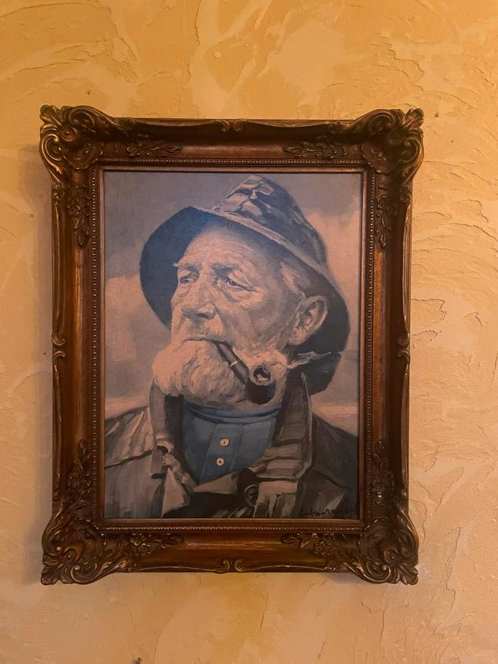 Klassiek Schilderij Visser met Pijp Dorus Rijkers, Antiek en Kunst, Kunst | Schilderijen | Klassiek, Ophalen