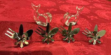 Servetringen ,4 RVS en 2 kunststoffen ,doorzichtig beschikbaar voor biedingen