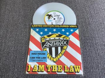 Anthrax-I Am The Law 7” (UK/white vinyl/very rare!) beschikbaar voor biedingen