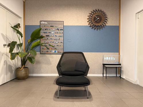 Vitra | Bouroullec | Slow Chair + Ottoman | Zwart | 1x, Huis en Inrichting, Fauteuils, Gebruikt, Metaal, Stof, 75 tot 100 cm, 75 tot 100 cm