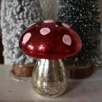 zilverglas paddenstoel met verlichting, Diversen, Kerst, Ophalen of Verzenden, Gebruikt