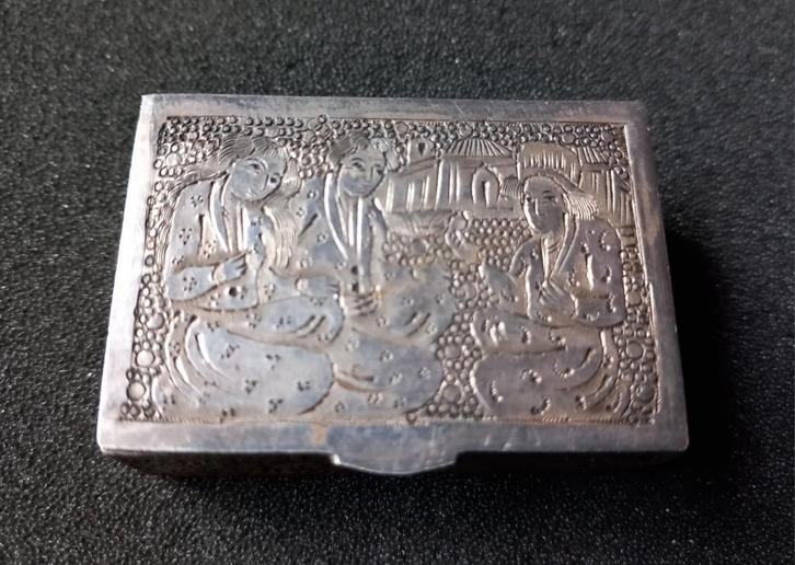 Oud Persisch zilveren doosje, .875 zilver., Antiek en Kunst, Antiek | Goud en Zilver, Zilver, Ophalen of Verzenden