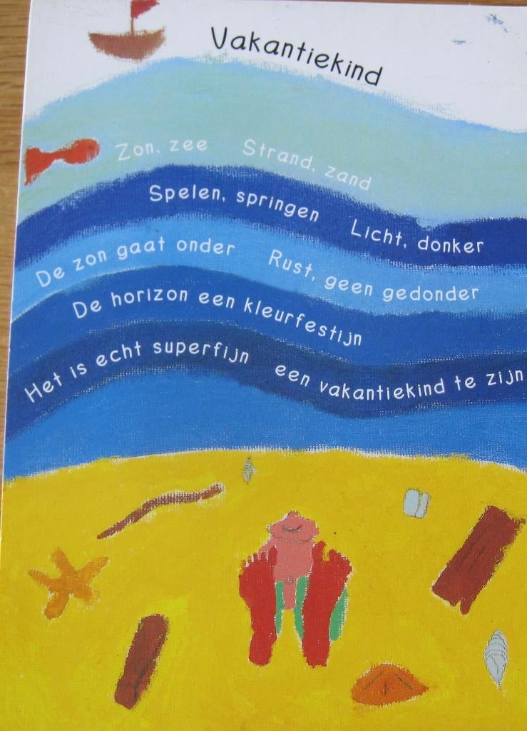 voor het kind - gedicht over de vakantie - nieuw -code 2303E, Verzenden, 1980 tot heden, Ongelopen, Overige thema's