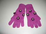1 paar mooie paarse handschoenen met bloemetjes, Kinderen en Baby's, Handschoenen, Meisje, Ophalen of Verzenden, Zo goed als nieuw