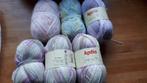 6 bollen acryl, overlopende kleuren, Ophalen of Verzenden, Zo goed als nieuw, Breien of Haken, Wol of Garen