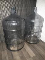 Z.G.A.N 2 stuks GROTE ZWARTE/GLAZEN VAZEN, Ophalen, 50 tot 75 cm, Zwart, Glas