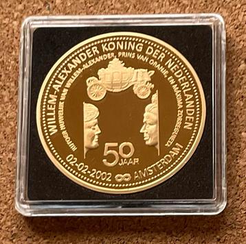 Penning - Willem Alexander 50 Jr Rijtoer Huwelijk 02-02-2002 beschikbaar voor biedingen