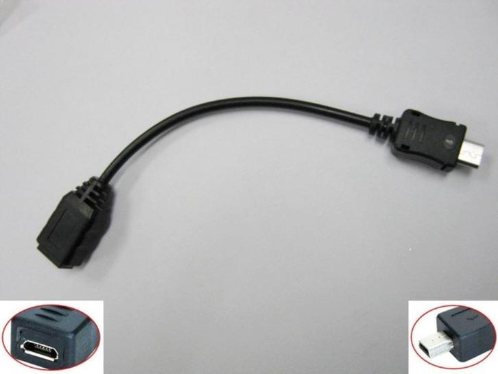 MICRO USB Female naar MINI USB Male Verloopkabeltje, Computers en Software, Pc- en Netwerkkabels, Nieuw, Verzenden