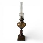 Antieke olielamp met marmeren voet, Ophalen of Verzenden