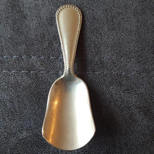 Vintage kleinere suikerschep, 9,5 cm lang, verzilverd, Antiek en Kunst, Antiek | Bestek, Ophalen of Verzenden