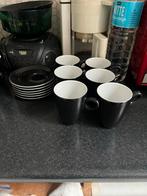 Walküre Kopjes en Schotels - Zwart/Wit - 6 stuks, Ophalen of Verzenden, Zo goed als nieuw, Effen, Kop(pen) en/of Schotel(s)