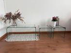 Bijzettafel, glass tables x 2 L 35cm x B 35cm, H 34cm, Ophalen, Minder dan 45 cm, Minder dan 55 cm, Gebruikt