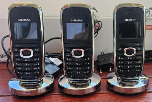 Siemens Gigaset SL37H 3 toestellen met laders en adapters, Telecommunicatie, Vaste telefoons | Handsets en Draadloos, Gebruikt