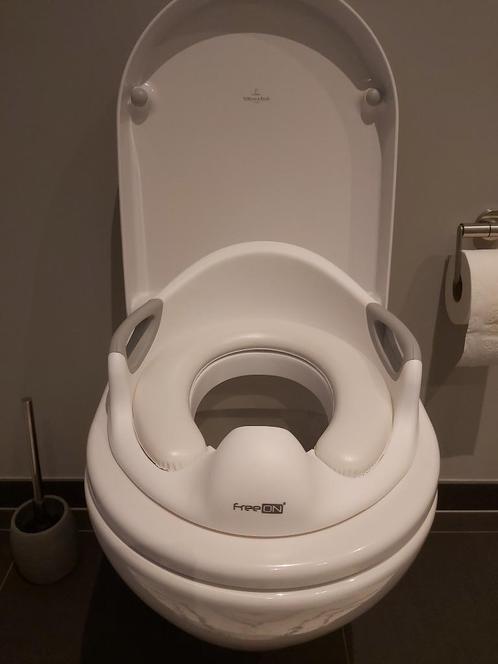 WC verkleiner - Toilet zitje met leuning en handvaten, wit, Kinderen en Baby's, Badjes en Verzorging, Zo goed als nieuw, Overige typen