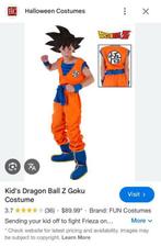 Leuk prijsje, Dragon Ball Z Goku Kostuum incl. SSJ pruik, Ophalen, Zo goed als nieuw, 122 t/m 128, Jongen
