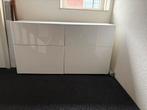 Ikea Besta Wandkast Hoogglans Wit, Huis en Inrichting, Kasten | Dressoirs, Ophalen, Kunststof, 50 tot 100 cm, Zo goed als nieuw