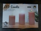 Set van 3 LED Kaarsen met Timer - Nieuw in Doos!, Overige materialen, Beige, Nieuw, Ophalen of Verzenden