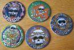 vijf flippo's - caps uit de serie poison met schedels, Ophalen of Verzenden, Losse flippo's