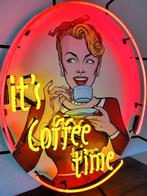 Coffee Time neon lamp div. neonverlichting fifties sixties, Ophalen, Zo goed als nieuw, Lichtbak of (neon) lamp