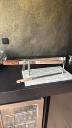 Fischer de luxe ham klem RVS met marmer plateau, Huis en Inrichting, Ophalen, Zo goed als nieuw, Rvs of Chroom