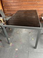 Tuintafel aluminium frame met glazen blad–antraciet, Ophalen of Verzenden, Zo goed als nieuw, Rechthoekig, Aluminium