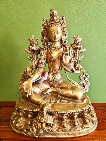 GROENE TARA BEELD NEPAL 22 CM beschikbaar voor biedingen