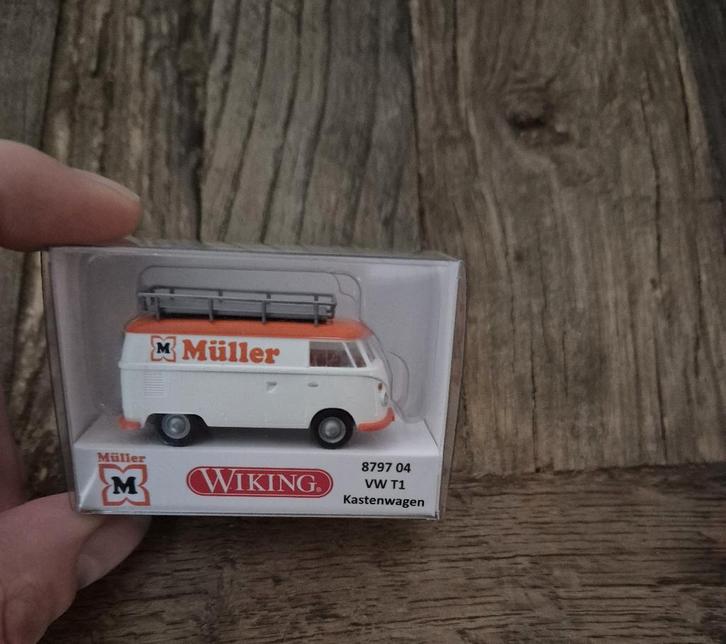 WIKING 879704 volkswagen VW T1 MÜLLER met dakrek, Hobby en Vrije tijd, Modelauto's | 1:87, Nieuw, Auto, Wiking, Ophalen of Verzenden