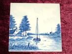 Delfts Blauwe Tegel Landschap/Zeilboot, Ophalen