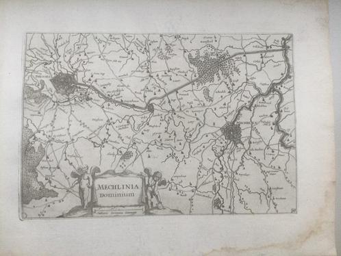 Belgie, Mechelen, Malines, met Brussel Colom, 1660. Zeldzaam, Antiek en Kunst, Kunst | Etsen en Gravures, Verzenden
