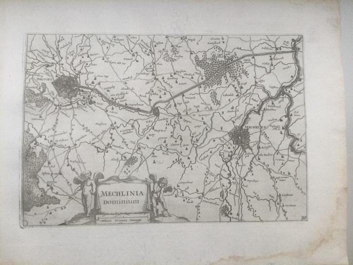 Belgie, Mechelen, Malines, met Brussel Colom, 1660. Zeldzaam, Antiek en Kunst, Kunst | Etsen en Gravures, Verzenden