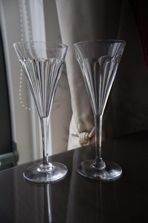 Antieke Baccarat kristallen champagne flutes, set van 4, Antiek en Kunst, Antiek | Glas en Kristal, Ophalen of Verzenden