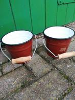 Bruine Emaille Emmers voor Planten, Tuin, Minder dan 30 cm, Minder dan 60 cm, Rond