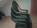 4 tuinstoelen met verhoogde rug , stapelbaar., Tuin en Terras, Tuinstoelen, Ophalen, Gebruikt, Kunststof